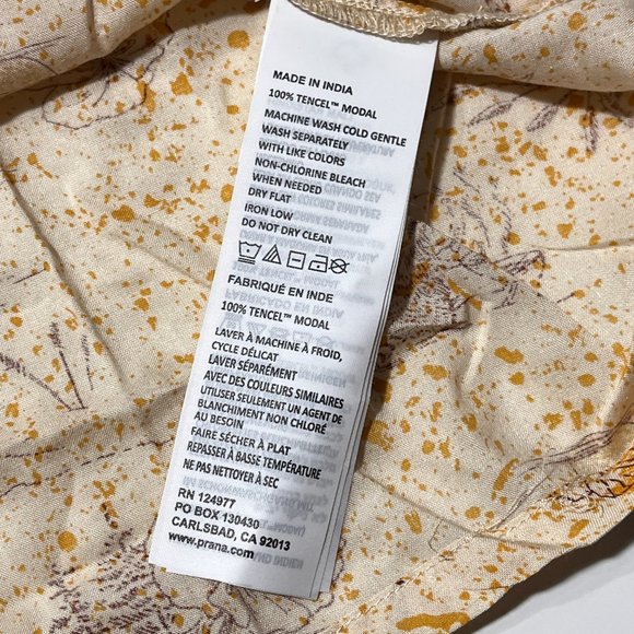 NWT Prana Women's Iguala Top "Golden Hour Escape" Size Large Short Sleeve - Picture 7 of 9